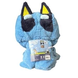 Bluey Kids Blue Hooded Throw Blanket Soft Cozy Comfy 30" by 50" NEW